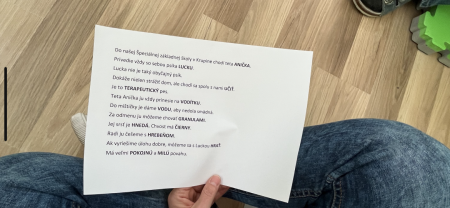 Canisterapia s Luckou na hodine slovenského jazyka