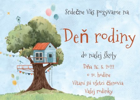 Pozvánka - Deň rodiny