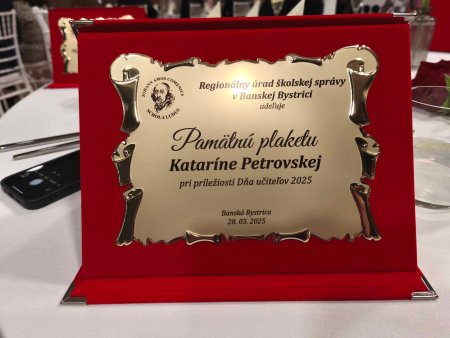 Ocenenie pre našu kolegyňu