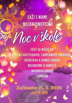 A je to konečne tu - NOC V ŠKOLE 2026